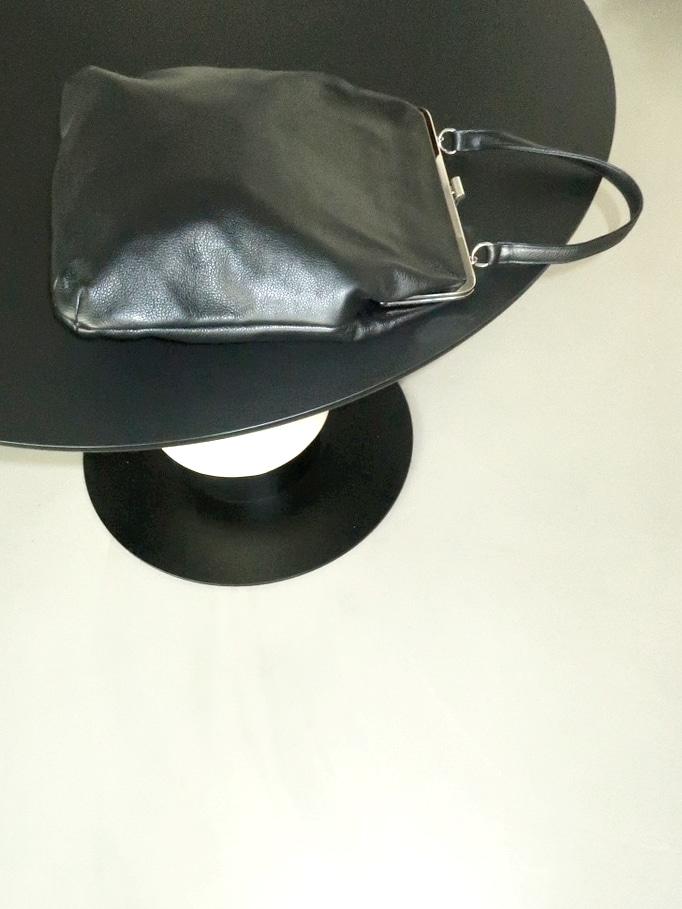 HONNE CLASSIC FRAME BIG LEATHER BAG - BLACK