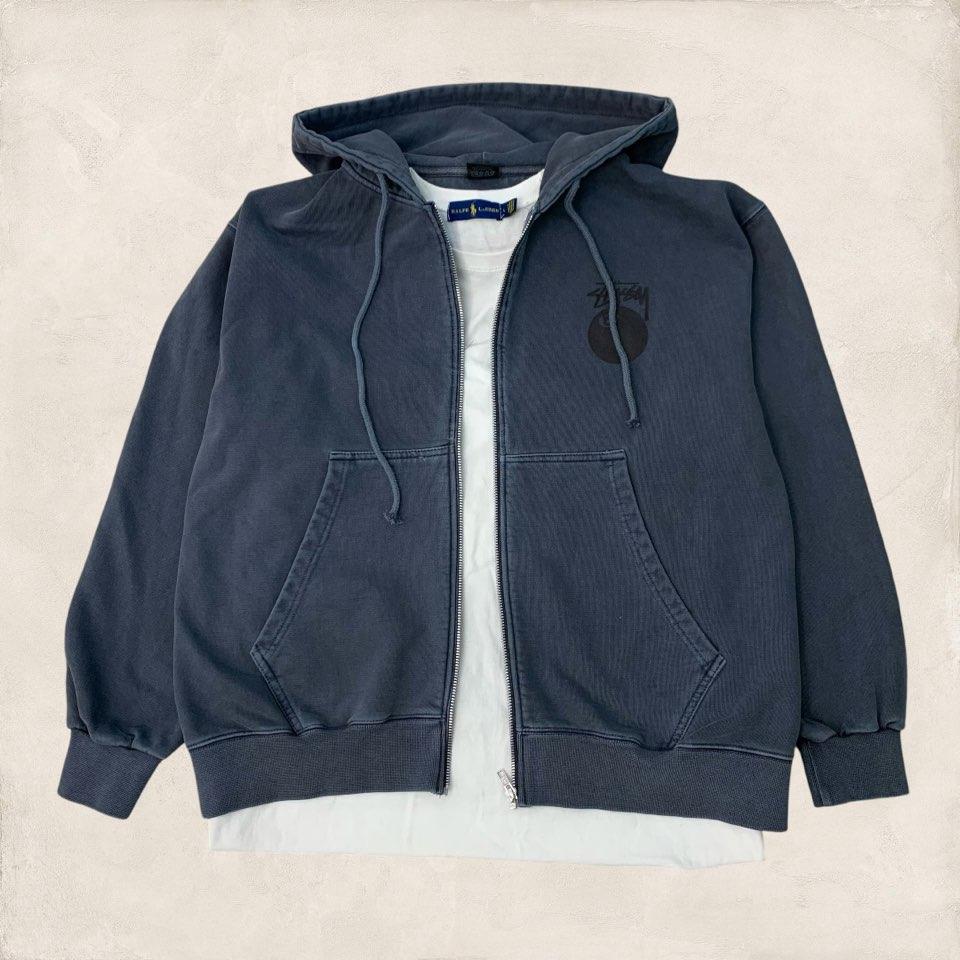 스투시 피그먼트 에잇볼 후드집업 (네이비)