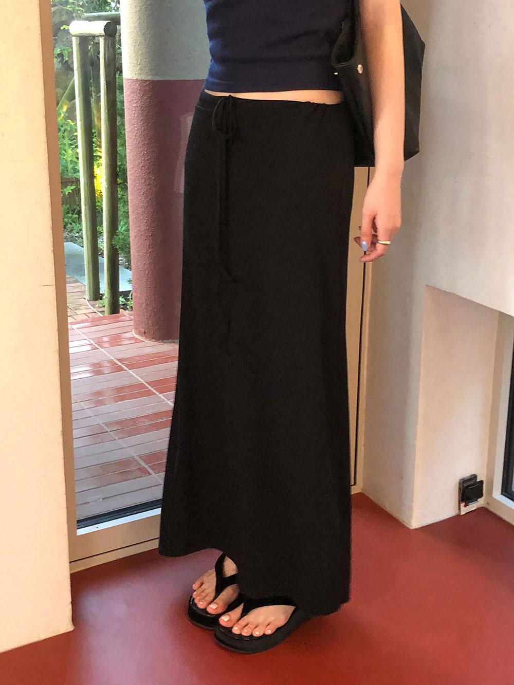 프렌치오브 [3만장돌파][MADE]르넷 로우라이즈 롱 스커트 (일반/기모ver)(7color)