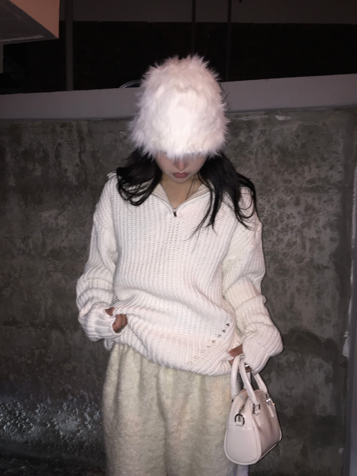 Ade warmer half zip-up (남여공용/울혼방)