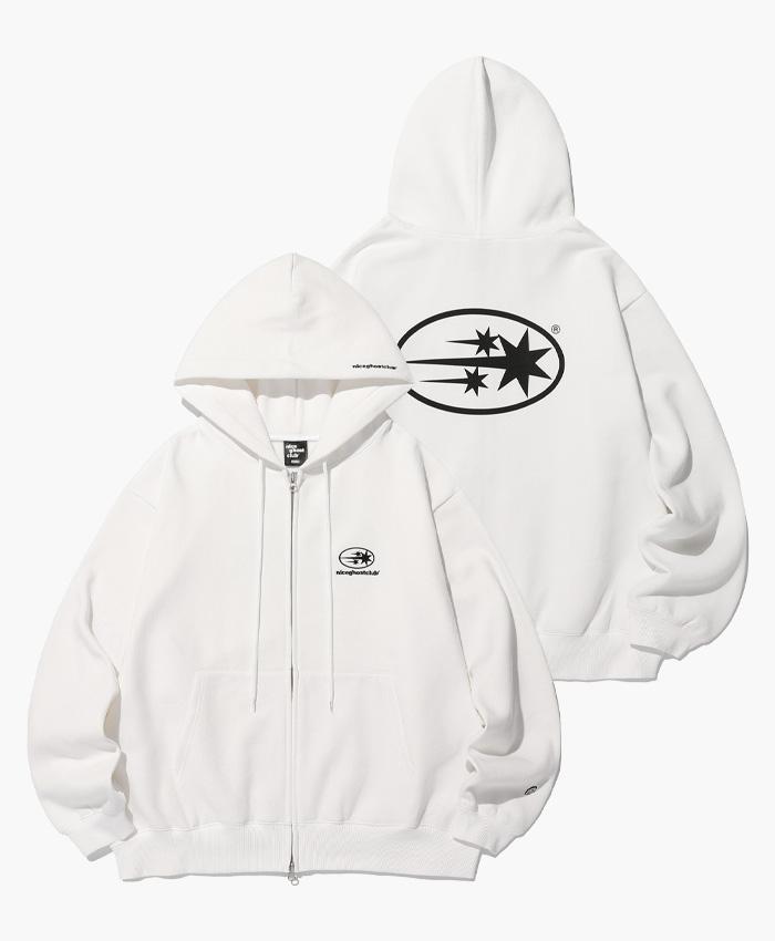 STAR SYMBOL ZIP HOODIE[WHITE]
