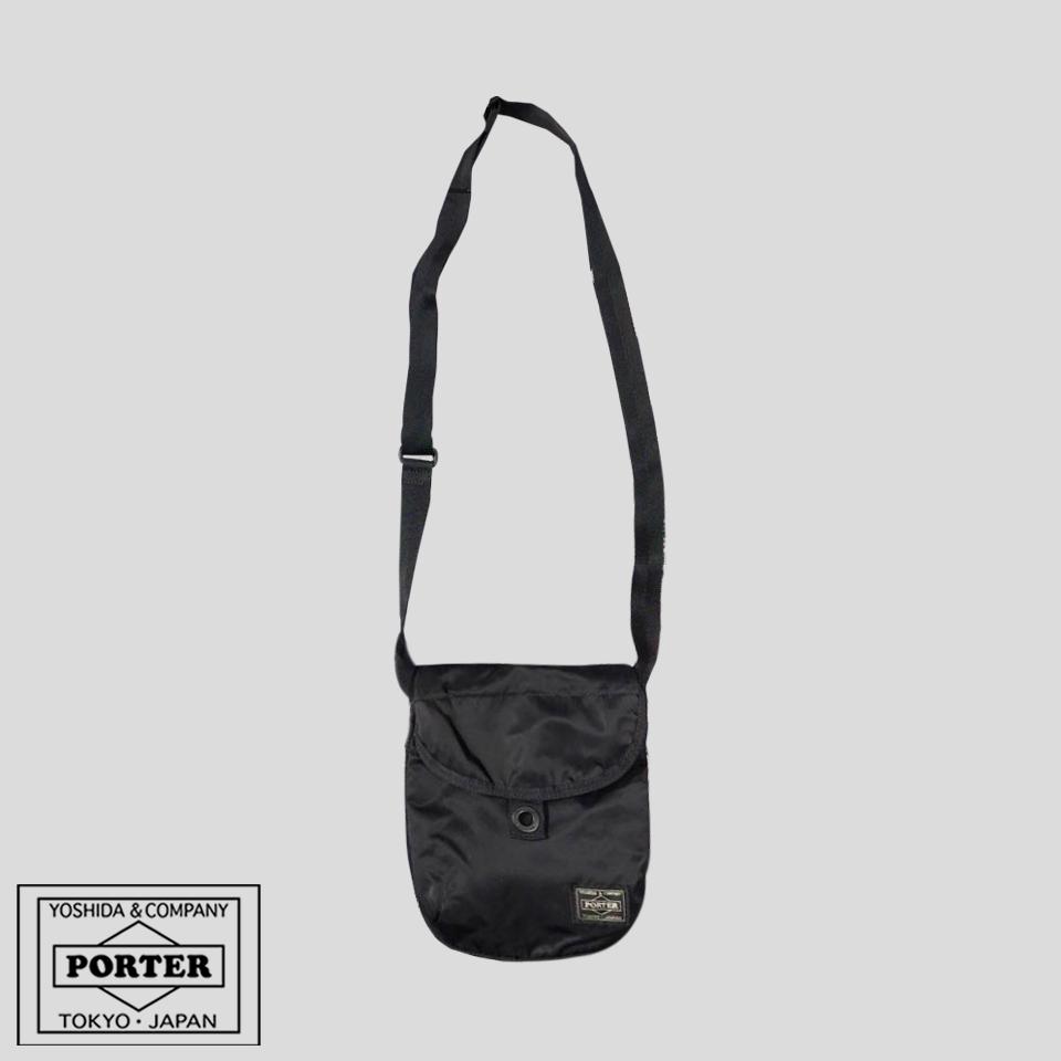 YOSHIDA PORTER 요시다포터 블랙 반달 유틸리티 나일론 탱커 립스탑 숄더백 크로스백 MADE IN JAPAN