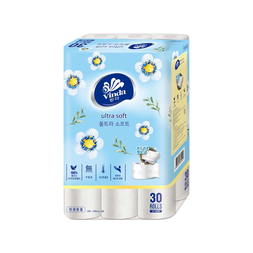 빈다 울트라소프트 3겹 롤화장지 30M 30롤
