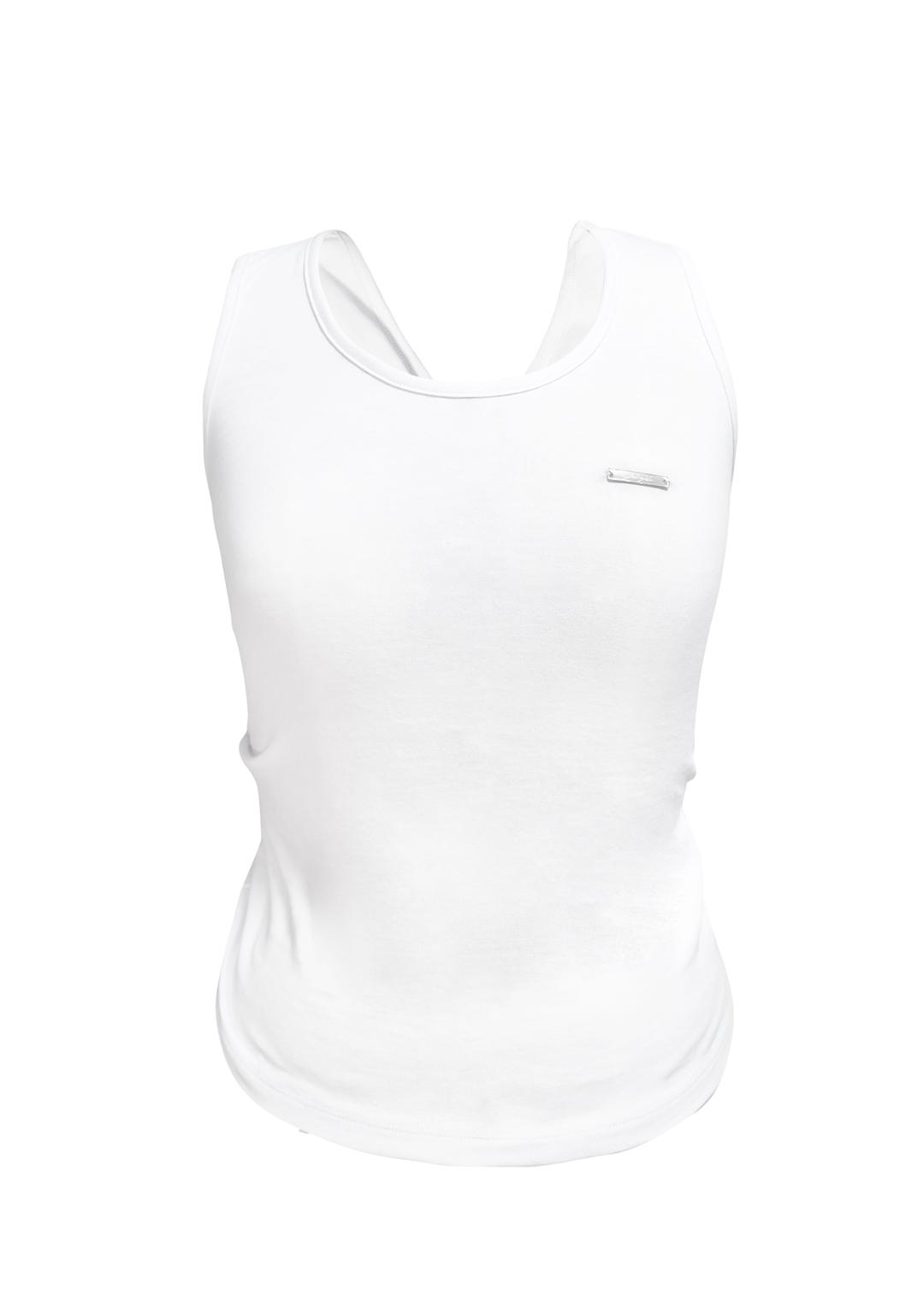 BACK WEAVE SLEEVELESS . WHITE