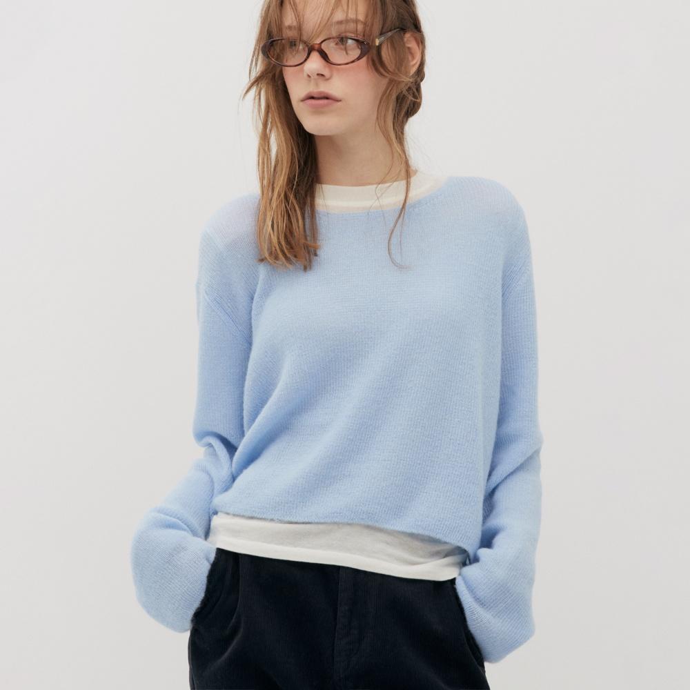 KIDMOHAIR CROPPED SWEATER_BLUE