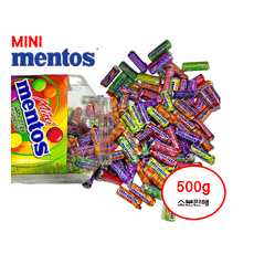 미니 멘토스 500g 소분판매 / 과일맛 멘토스/ 6가지 맛 - 휴대용미니손거울 증정