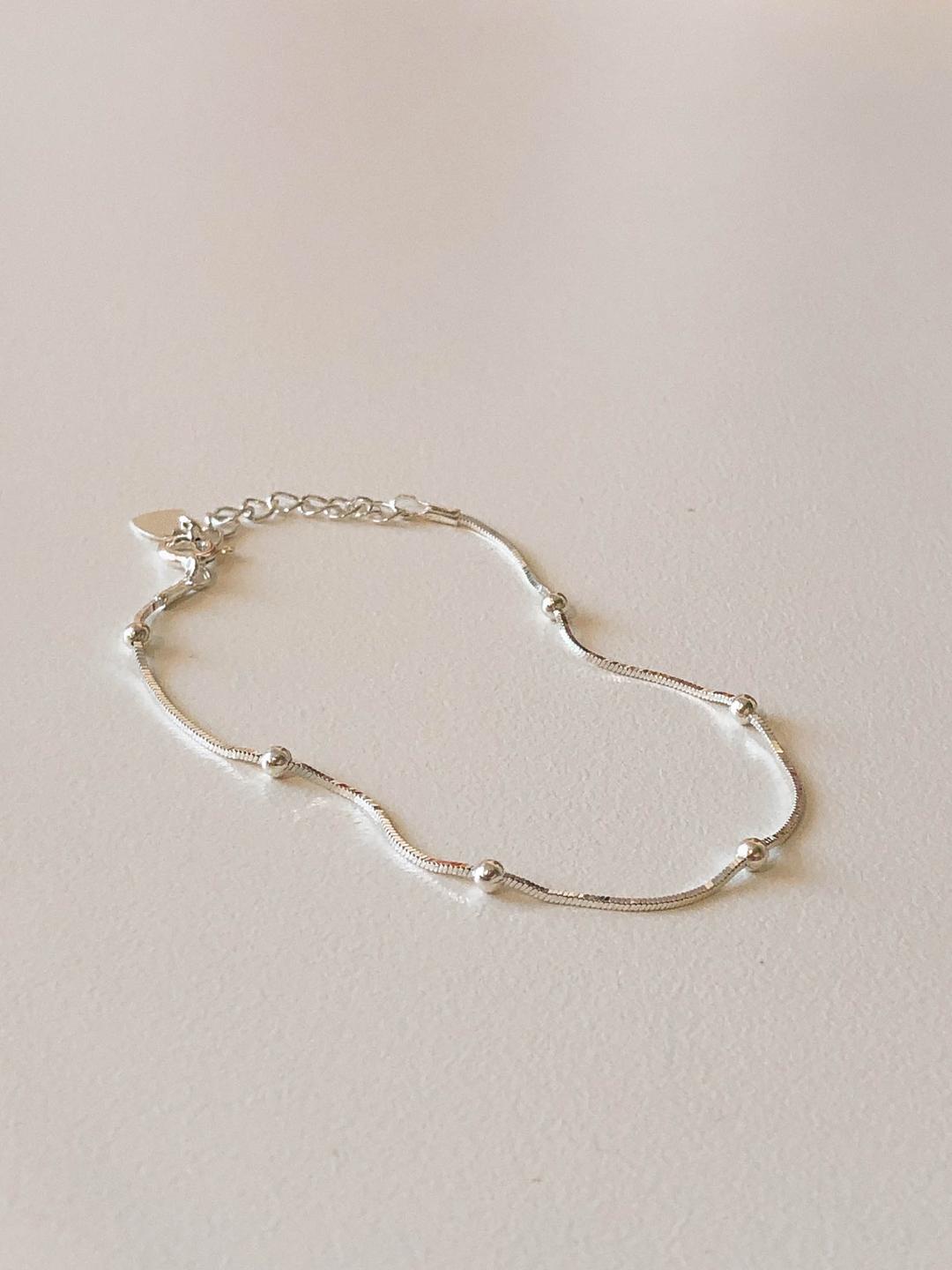 [당일/실버925]뱀줄 체인 실버볼 팔찌simple ball bracelet