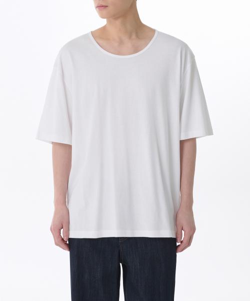 릴렉스드 CR 와이드 스쿱 넥 티셔츠 [화이트]