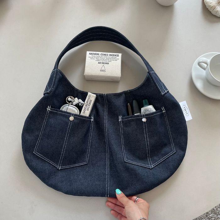 bold strap bag- denim blue