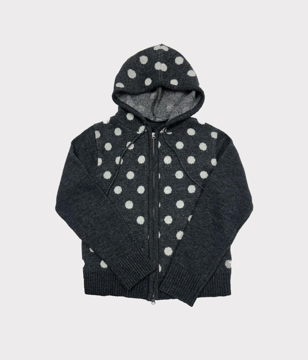 [fiebre] dot wool zip-up cardigan