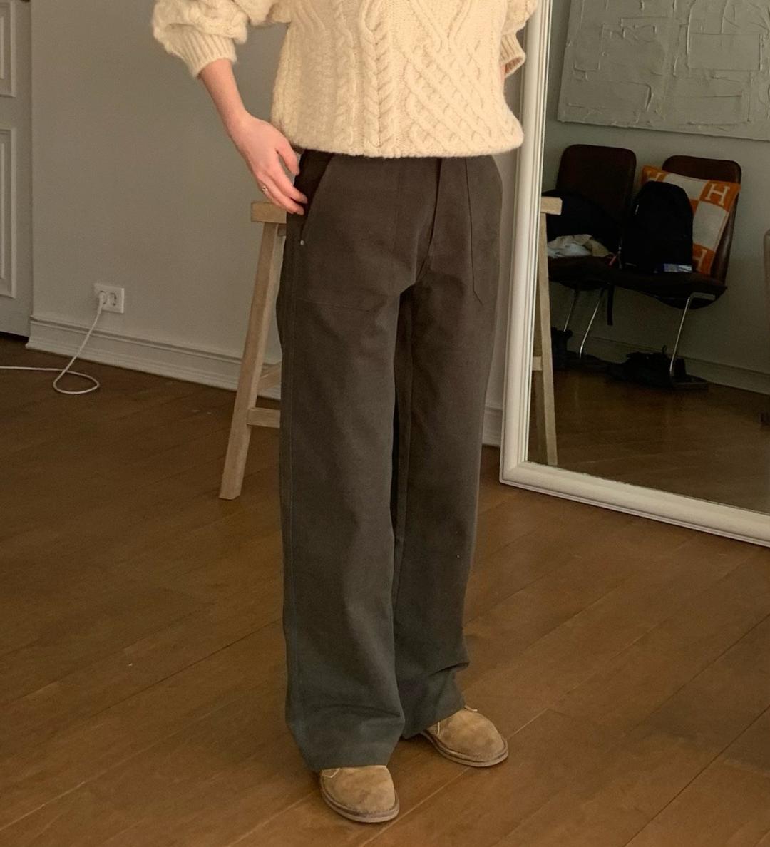 [일부당일/무배] fllanel 플라넬 피치 퍼티그 팬츠 코튼 기모 일자 바지