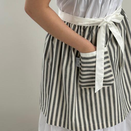 차콜 스트라이프 허리 앞치마 / 자체제작 에이프런