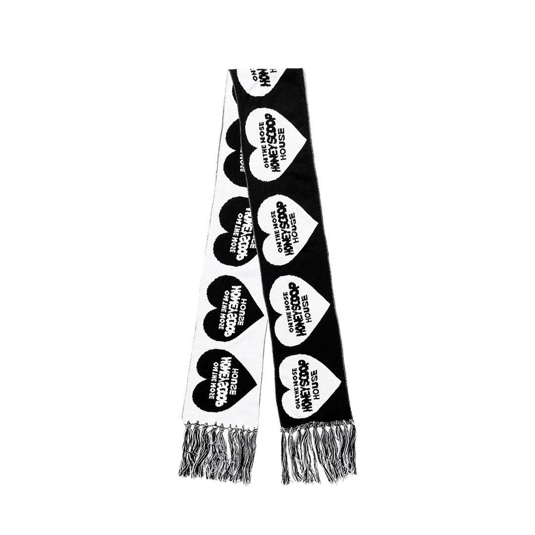 HEART LOGO MUFFLER BLACK / WHITE