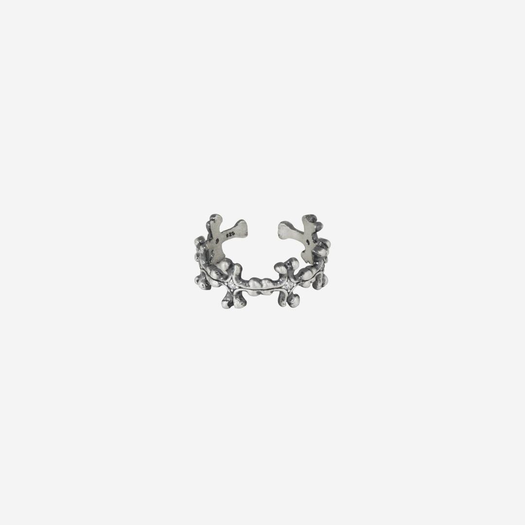 (05.19 AM11:00) 925 silver ring 004 - floral cross bone
