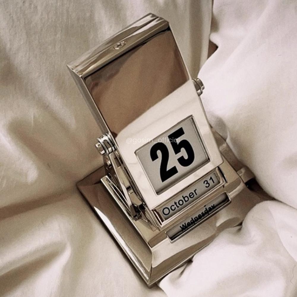 고심 스피닝 달력 스텐 캘린더 일력 만년달력 실버