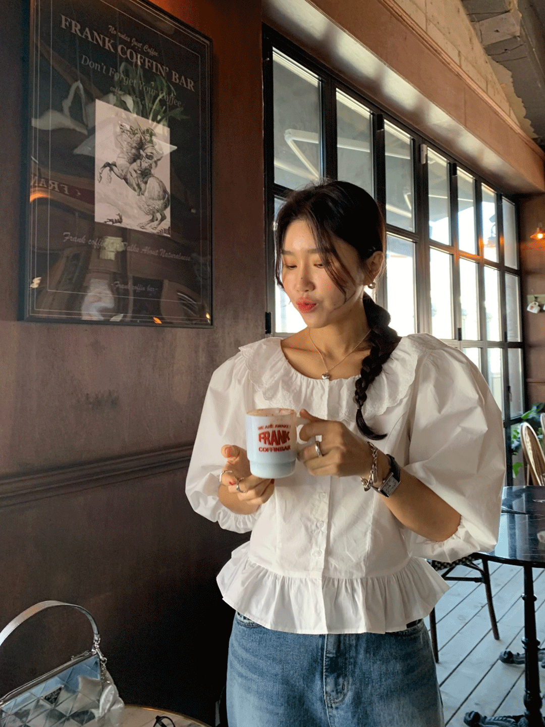 허밍 레이스 블라우스