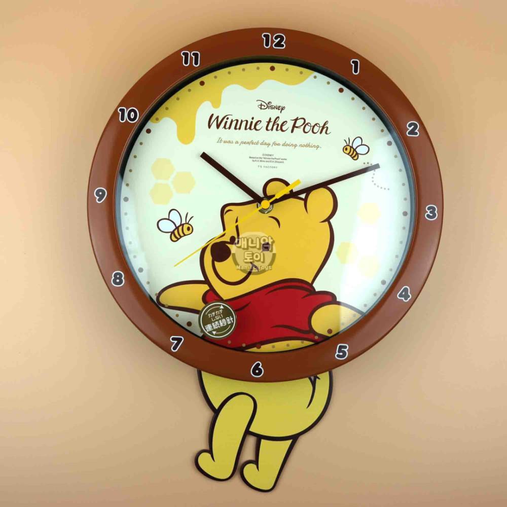 디즈니 푸우 시계 무소음 벽시계 굿즈 소품