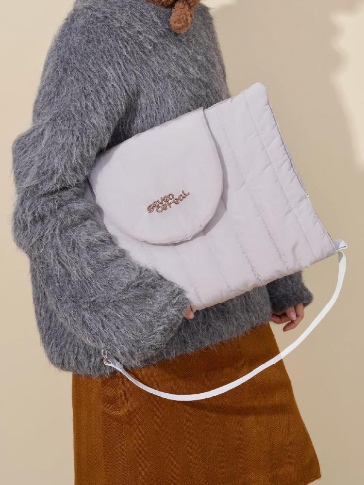 수심 Padding Round Bag(3 color) 패딩 라운드 노트북 가방 백 데님