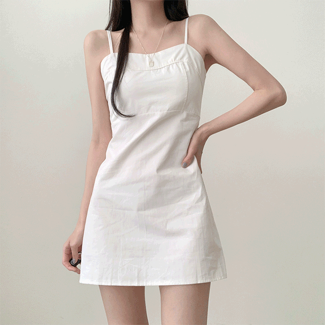 [핏예쁨/허리밴딩] 윙크 뷔스티에 끈 미니 원피스 3color