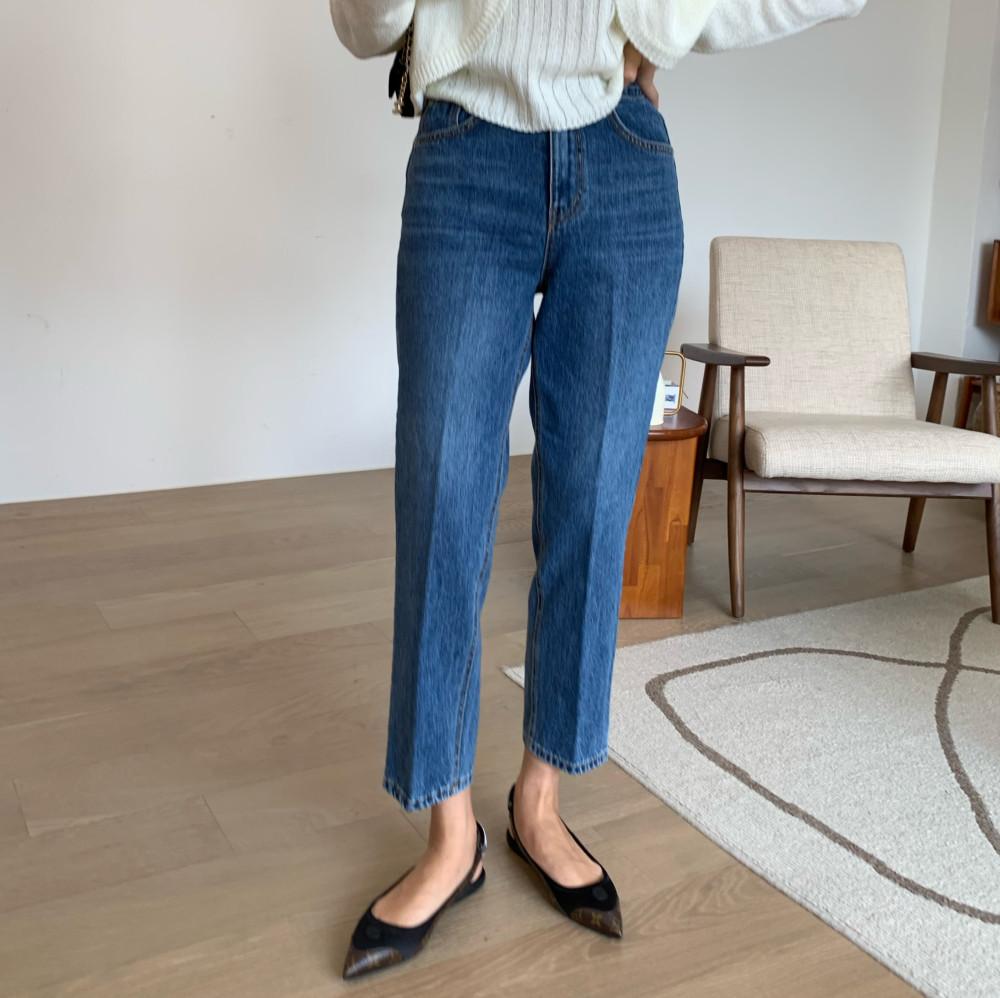 [신상할인﻿﻿]﻿코어 워싱 슬랙스핏 데님(논스판)  S-L