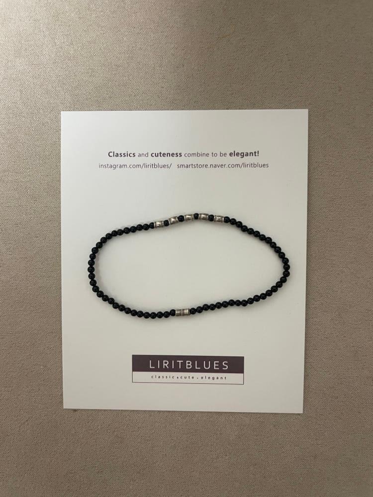 빈티지 블랙 오닉스 원석 팔찌