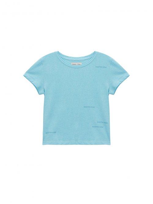 MATIN SMALL LOGO CROP TOP IN SKY