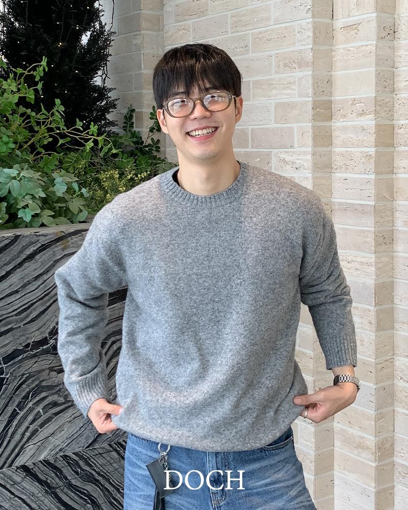 칸 워셔블 울 라운드 니트