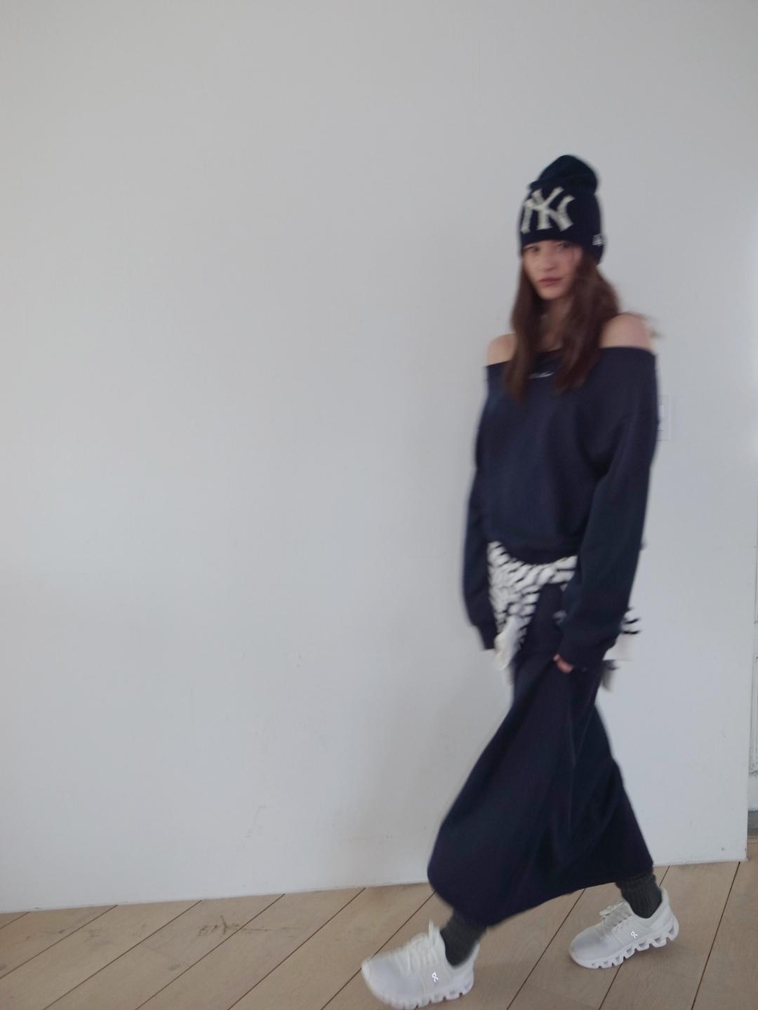 (3차 리오더 4/24 예약발송) Maxi Sweat Skirt (NAVY)
