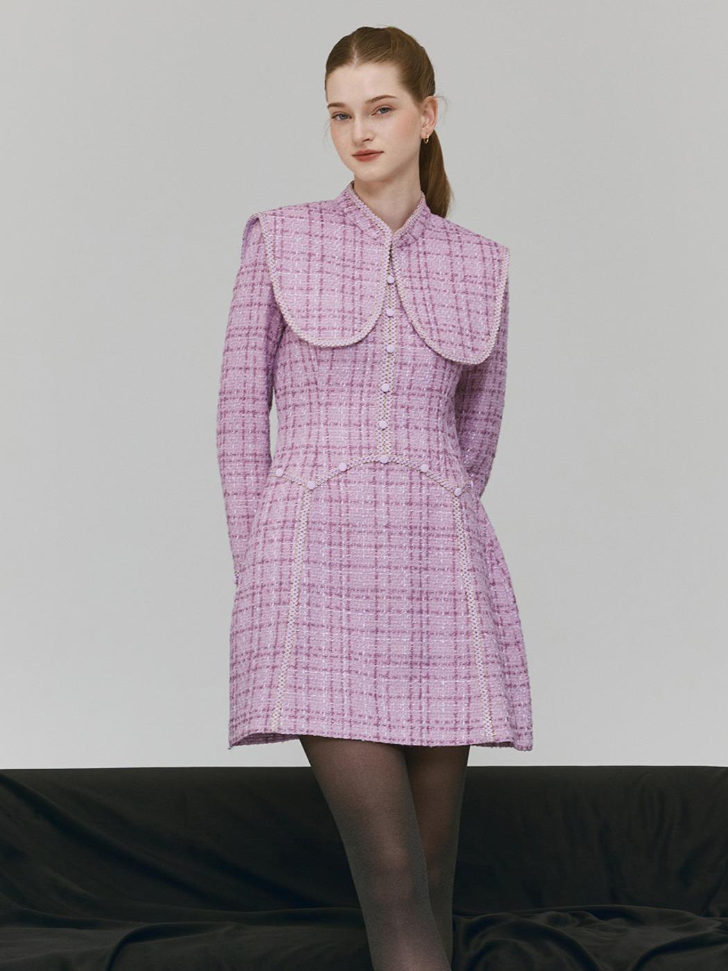 Zoe / Detachable Collar Layered Dress