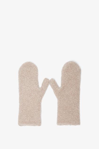 Ladislas beige cashmere mittens