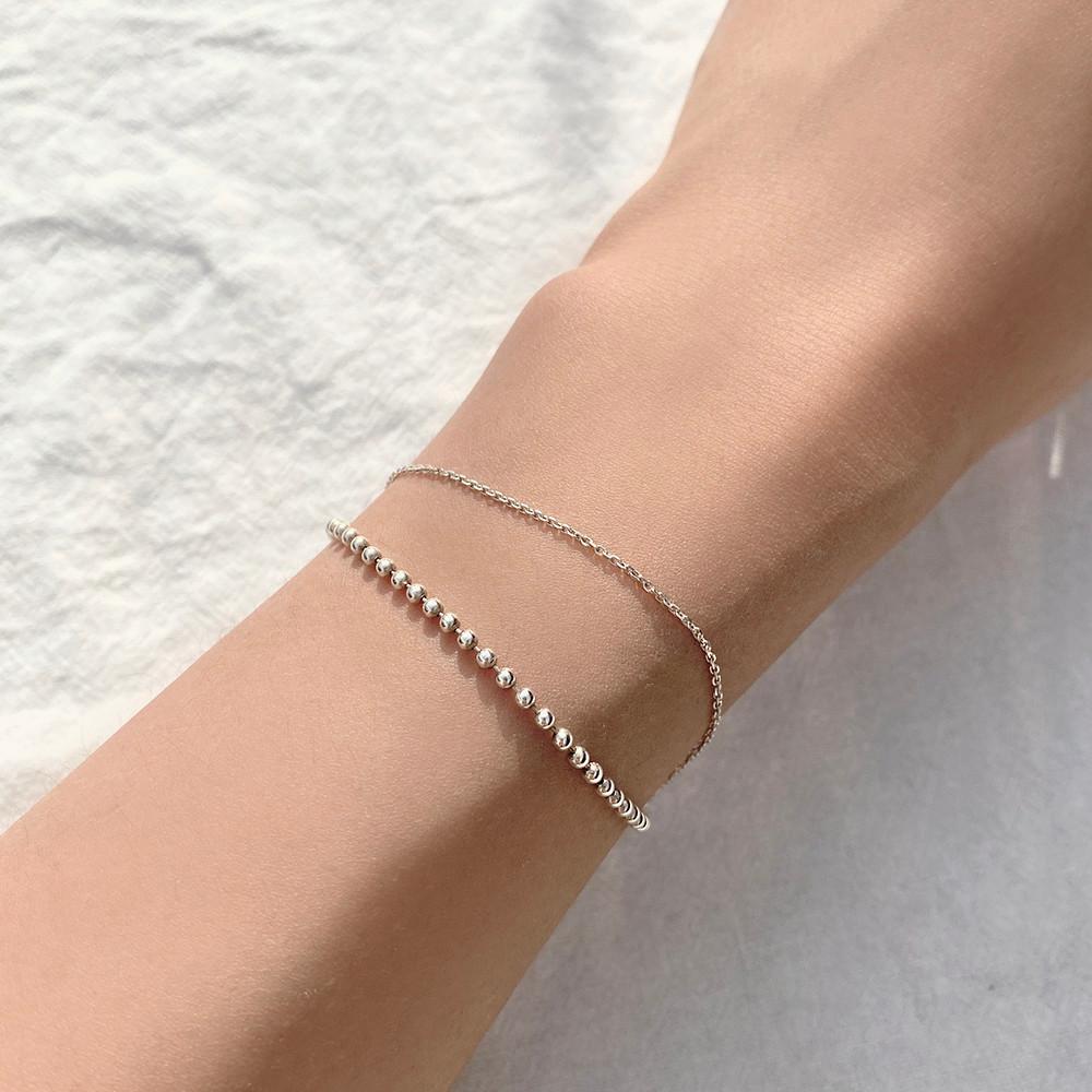 925 실버 데일리 은 볼 체인 두줄 은 팔찌