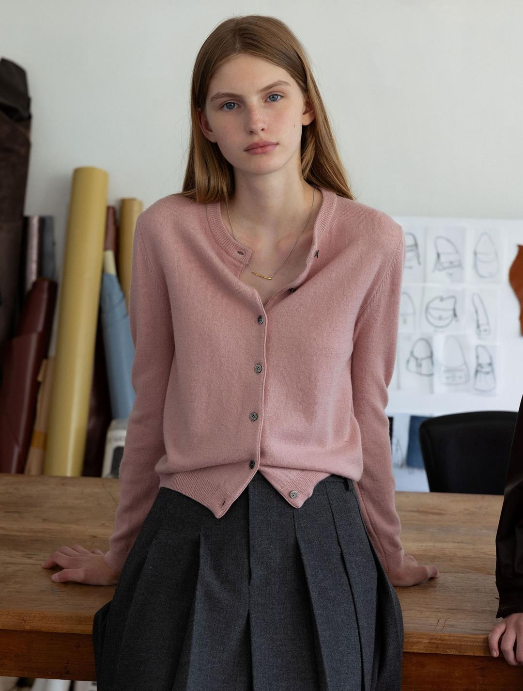 💖단독특가💖 Wool 100% Round Knit Cardigan KK3AD3190_7B