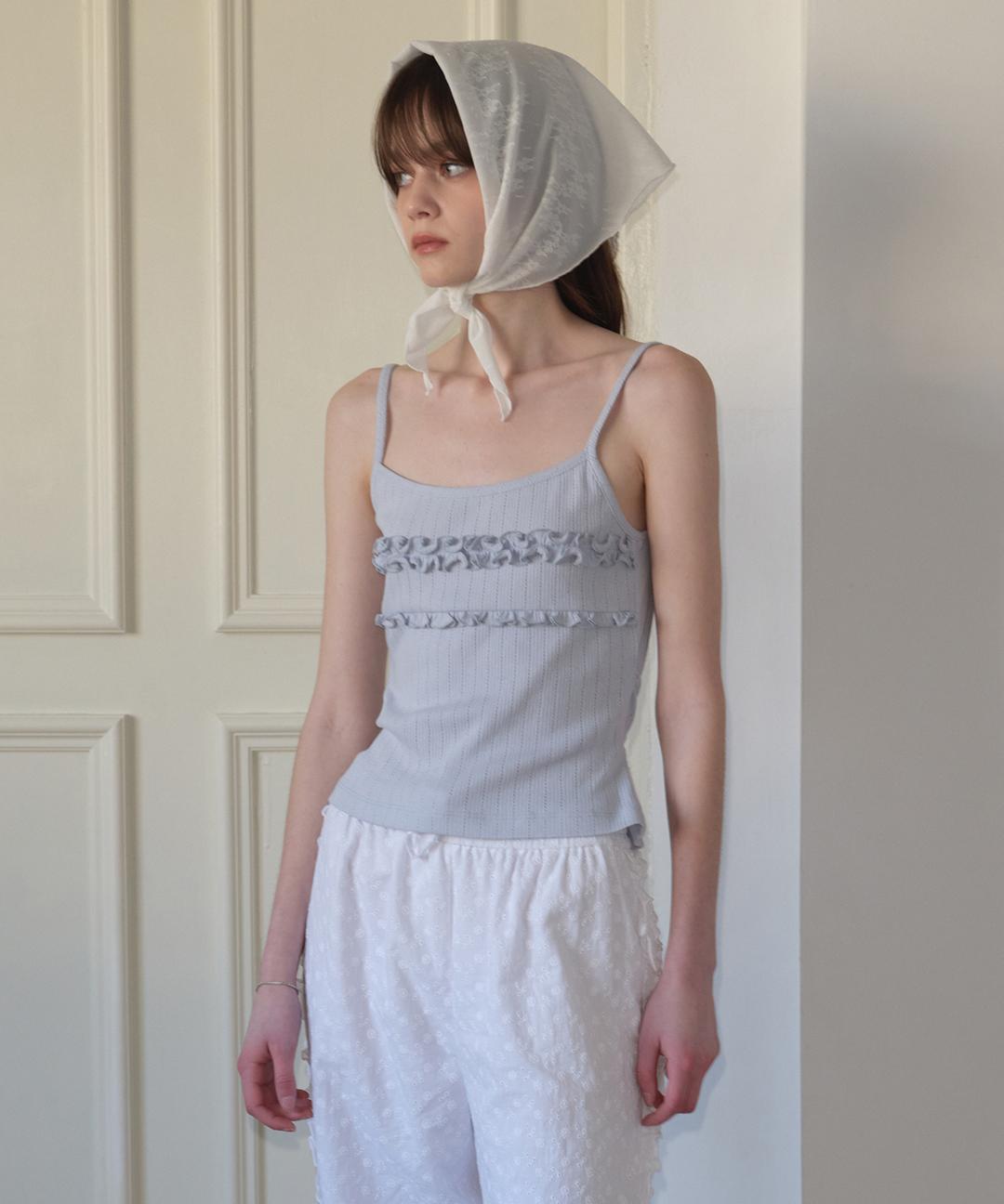 마가린핑거스 FRILL RIBBON TANK TOP (LIGHT BLUE)