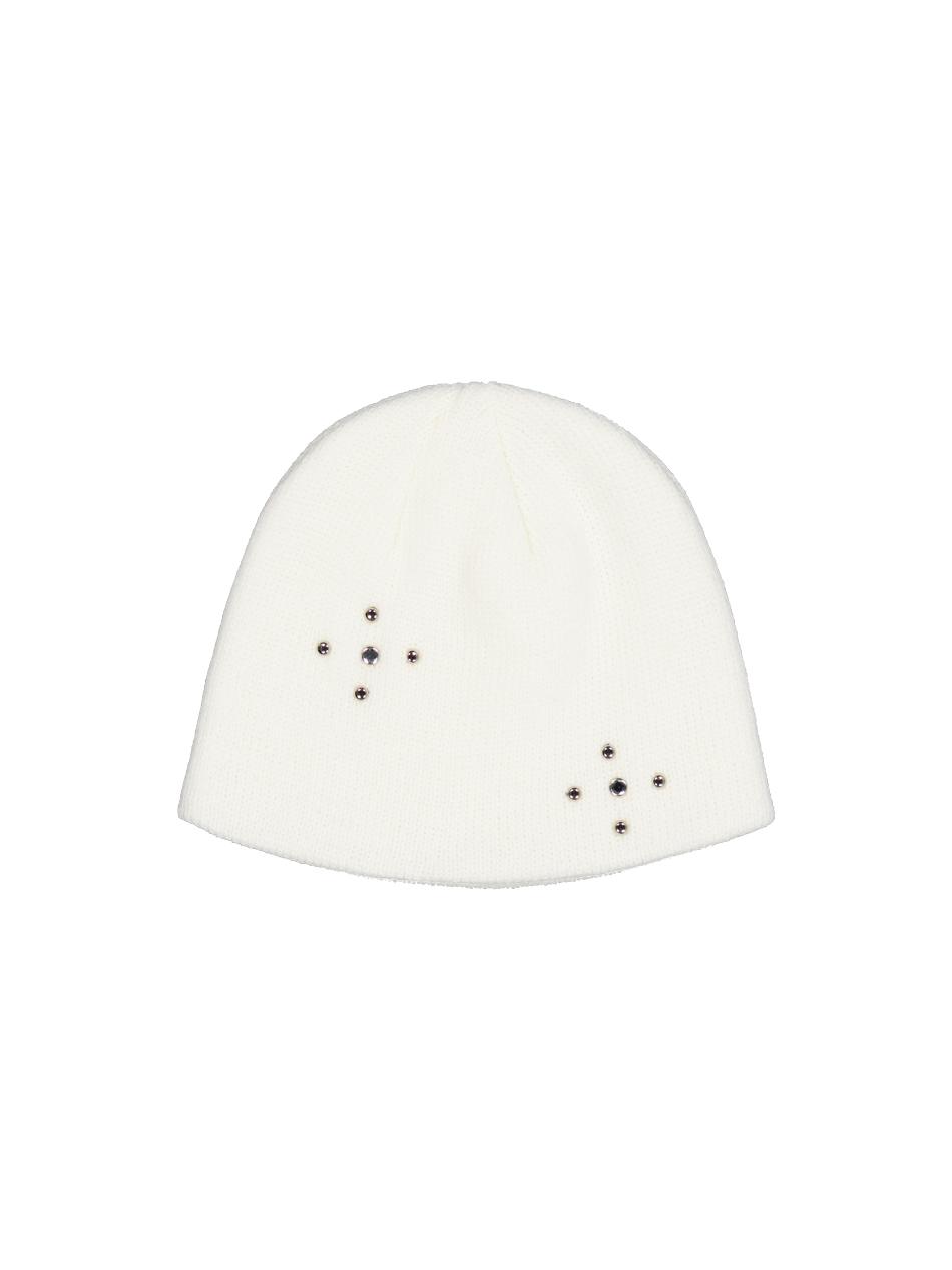 STUDDED BEANIE / IVORY
