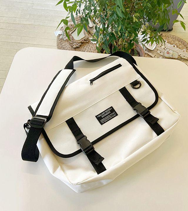 캔버스 라잇 지퍼 빅 크로스 학생 메신저백 (2color)