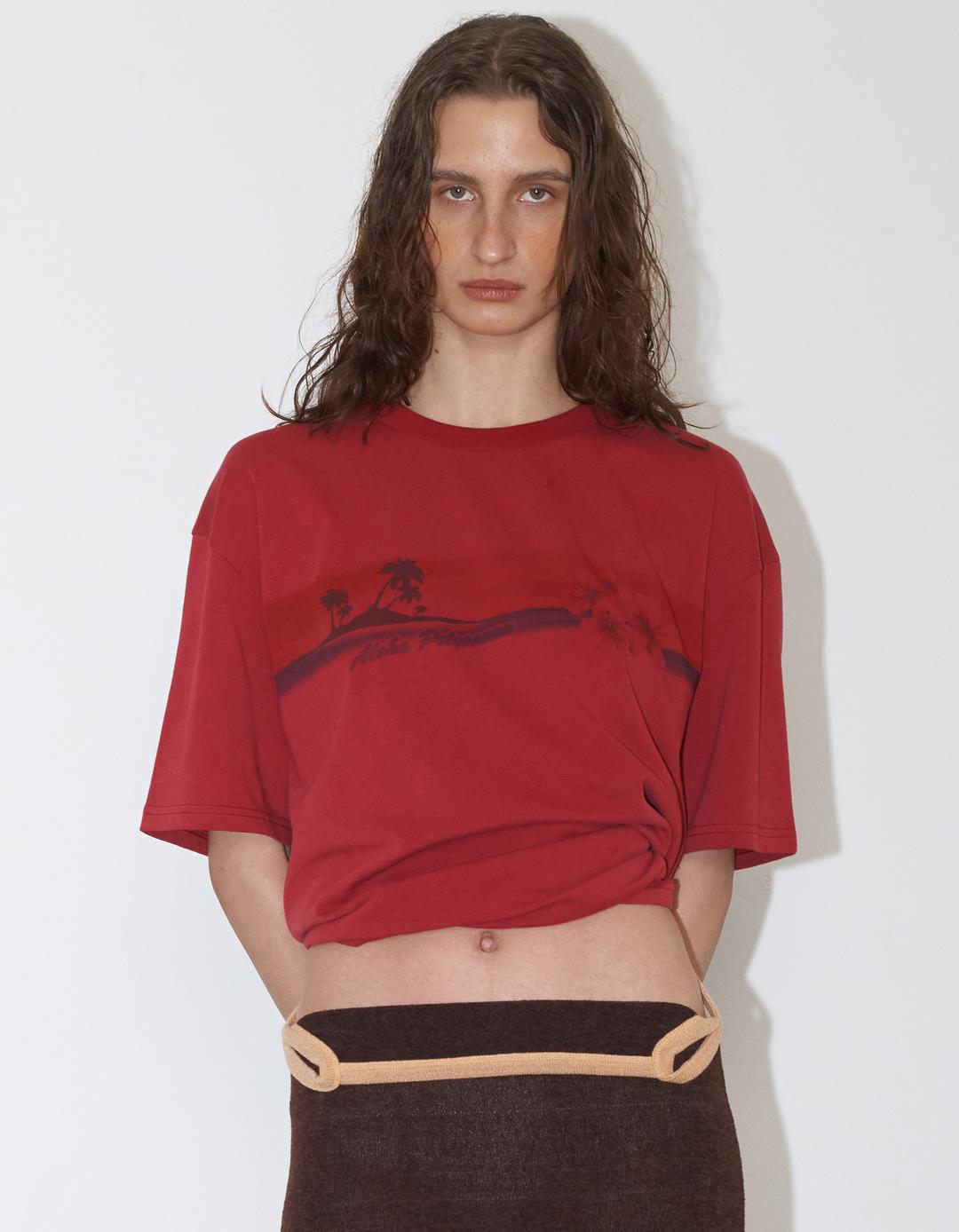 aloha t-shirt, burgundy