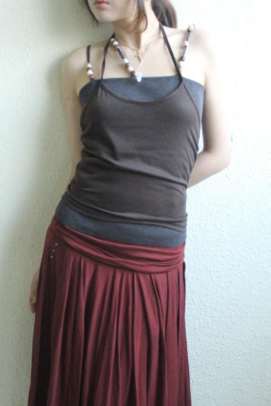 wood beads sleeveless (4color)