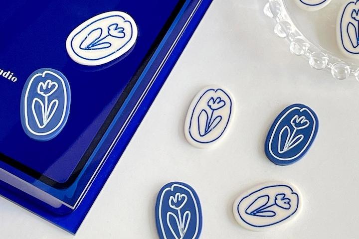 드로잉 튤립 냉장고자석 인테리어소품 마그넷 2P세트