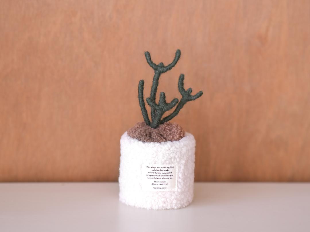 패브릭 탁상 식물 - 미니 연필선인장