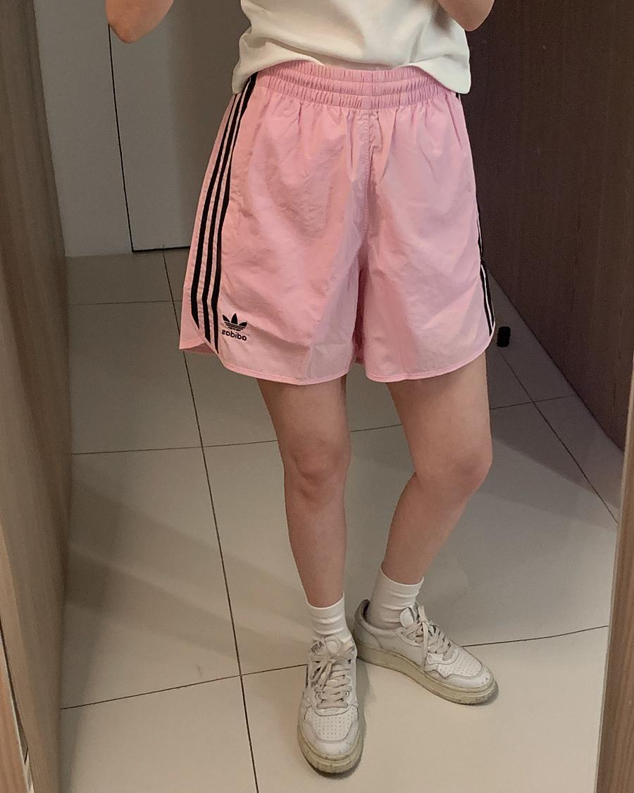 아디다스 남녀공용 핑크 스프린터 밴딩 우븐 트레이닝 반바지