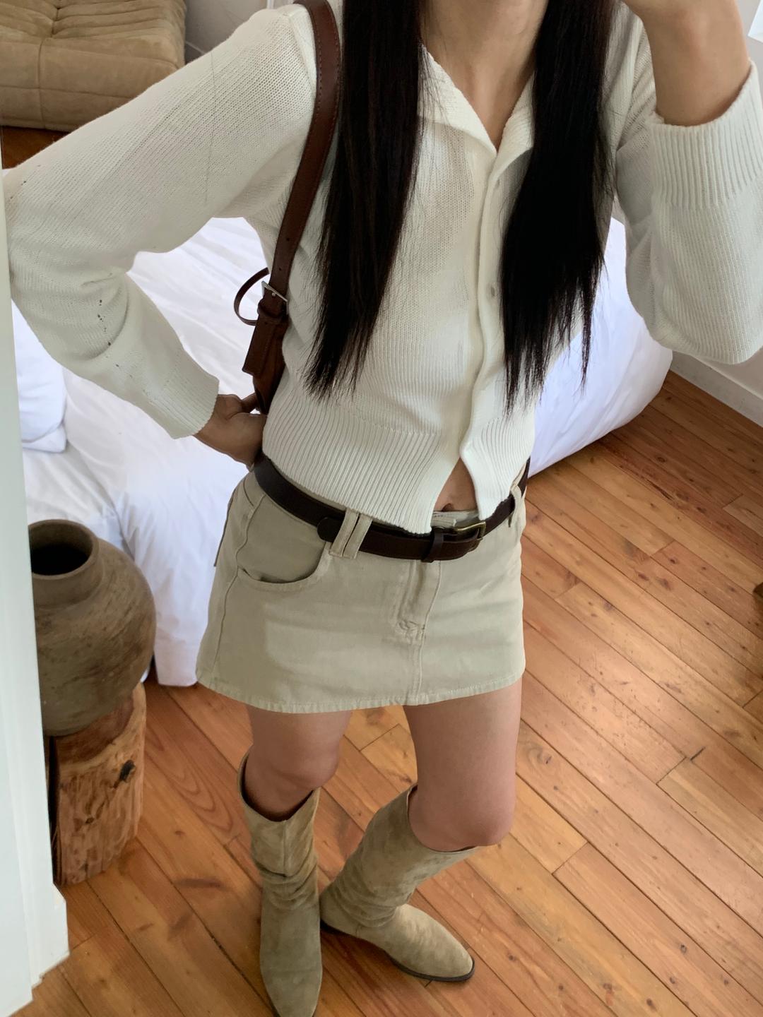 cotton mini skirt (belt set)