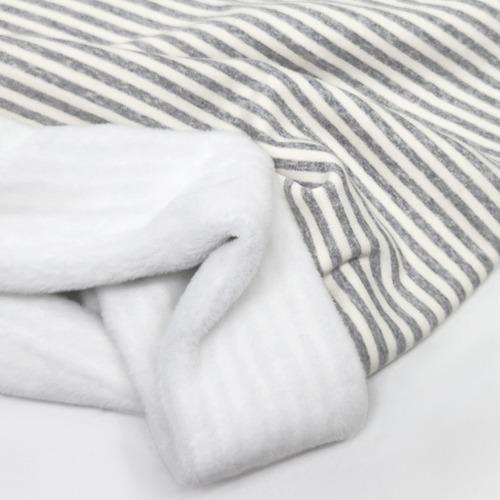 [1693] 스판 밍크퍼 멜란지&아이보리 스트라이프