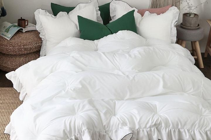 [10%쿠폰] 구름같이 포근한 그루밍 프릴 사계절 항균 옥수수솜 차렵이불-10컬러