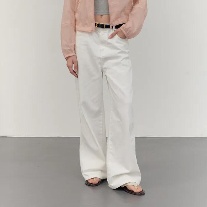 Fade Washed Stripe Wide Pants_CTD415(White)