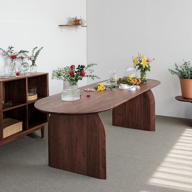 마이스터월넛 서클 원목식탁