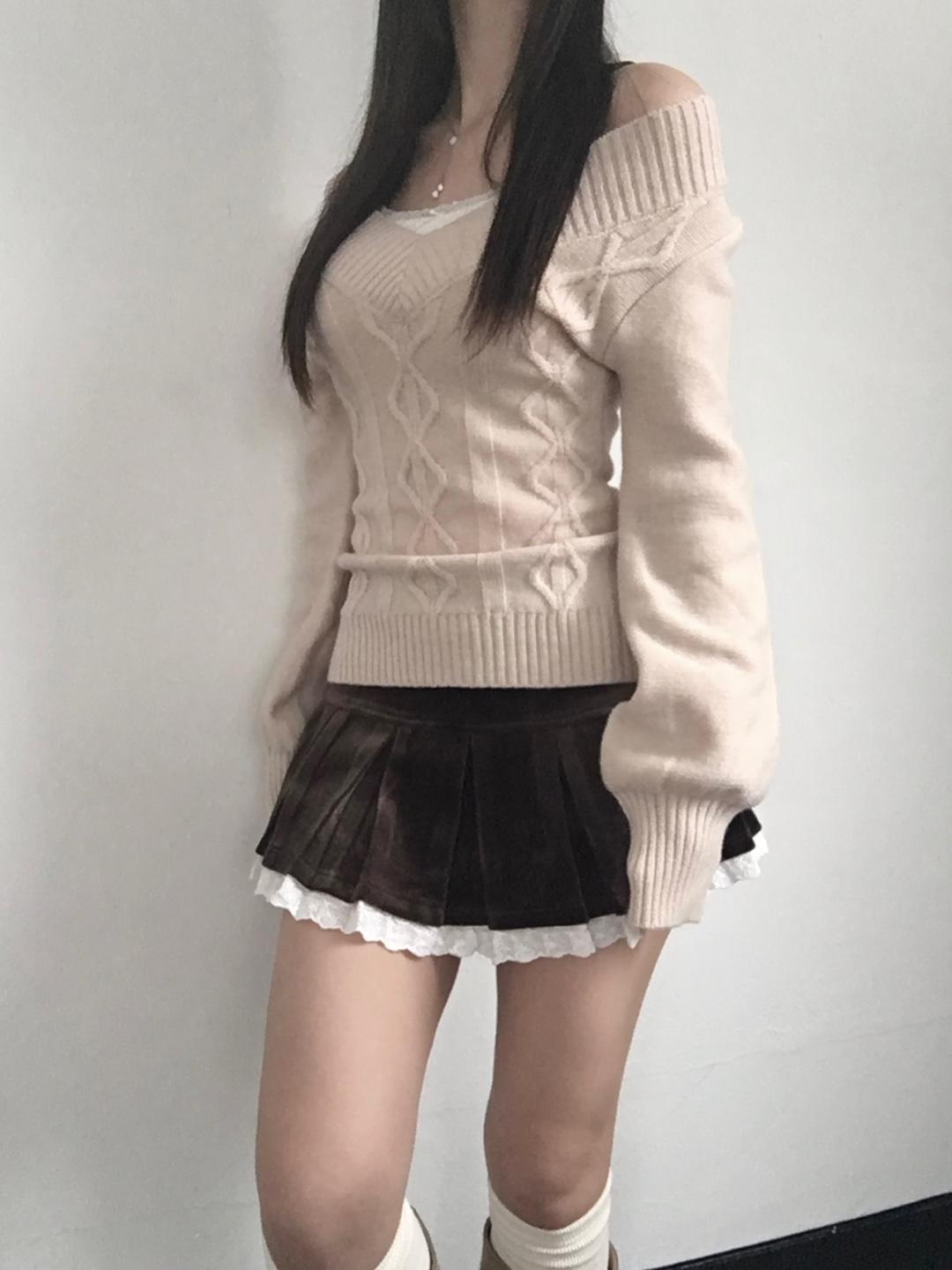 forget knit (Beige. Black)