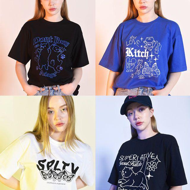 단독구성[1+1] 슈퍼레이티브 ABLY BEST T-SHIRT 반팔 4종