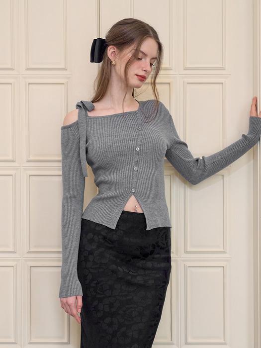 MARY Cutout Knit Top(메리)_GREY