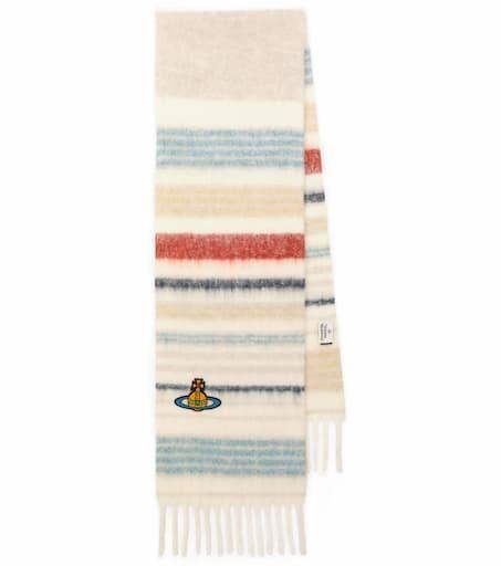 스트라이프 알파카 울 블렌드 스카프