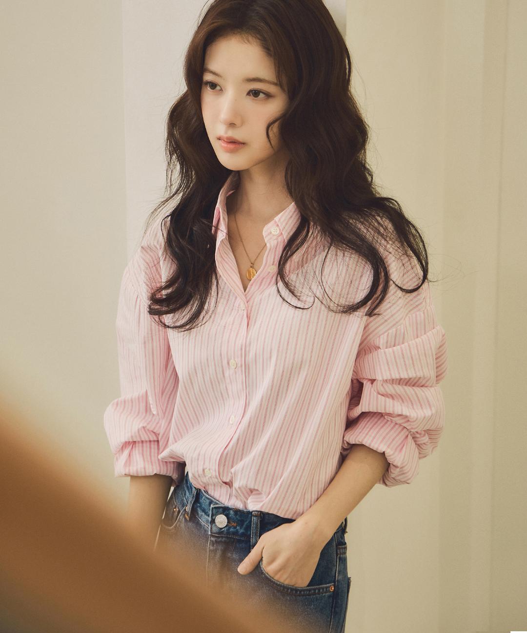 시야쥬 SITP5187 오버 핏 멀티 ST 셔츠_Light pink